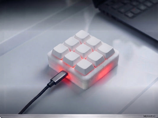 kelux 3x3 Mechanical Macropad – Full White Edition