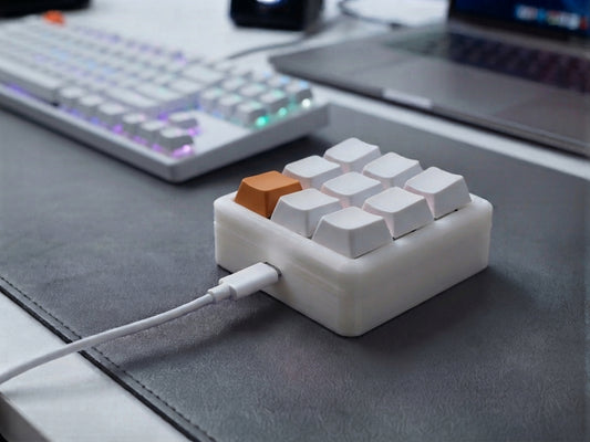 Kelux 3x3 Mechanical Macropad – Corner Orange Accent Edition